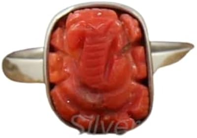 Precious stone ring of coral aaa ring made by hand.. DIAYTAR NIGERIA makes quality accessible with low prices and reliable 5-8 day nationwide delivery.