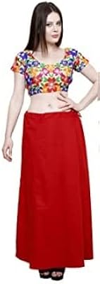 United cotton skirt for woman carzybachat sewn on sari. Red, complete, red, complete.. DIAYTAR NIGERIA: Your affordable shopping destination with thousands of products delivered in days.
