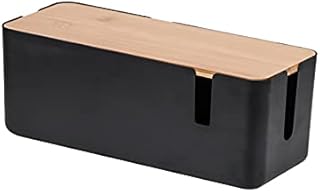 Cable cable storage box cable management box with bamboo cover to cover.. Your shopping journey simplified with DIAYTAR NIGERIA's vast selection and budget-friendly shipping.