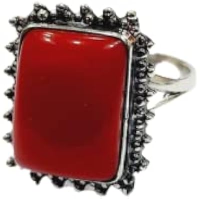 Pure silver ring 925 Corail ring made by hand precious coral stone.. Your everyday shopping destination, DIAYTAR NIGERIA offers unbeatable value with quick delivery times.