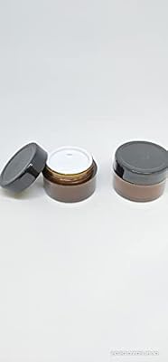 Dinemart 15 g Empty cosmetic container in amber color with black covers and white interior cover for lip balms, skin care, butters and body creams (brown, 15 g) - Lot of 8 pieces.. Experience the convenience of one-stop shopping with DIAYTAR NIGERIA's diverse and affordable marketplace.