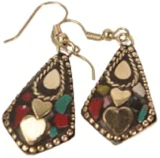 Pendant earrings in blue -plated blue agate sterling - precious handmade jewelry handmade for women, small, steel alloy, amber.. DIAYTAR Nigeria delivers happiness in 5–8 days, no matter what you buy.