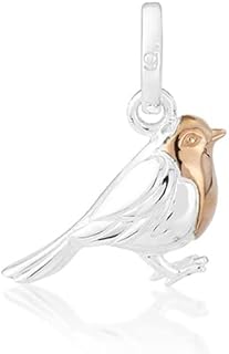 Robin Sterling 925 Robin pendant with 14 -carat pink gold facade by Gemma J, Sterling Silver, without precious stones.. DIAYTAR NIGERIA: Where countless products meet affordable prices and reliable nationwide shipping.