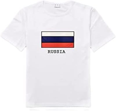 T -shirt is printed on the Russian flag.. DIAYTAR NIGERIA: Your affordable gateway to thousands of products delivered within a week.
