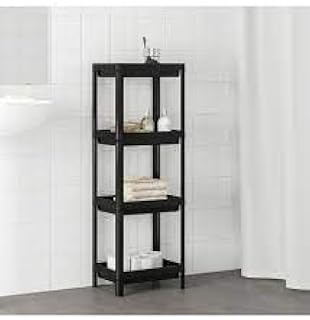 Bathroom black corner shelves, bathroom shelf, plastic storage of kitchen bathroom at 4 levels.. Experience retail therapy without the financial stress at DIAYTAR NIGERIA's affordable e-commerce platform.