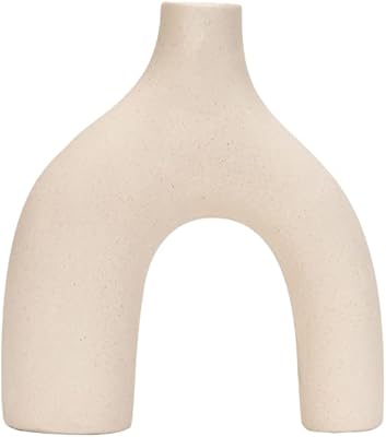 Bamboo decor | Contemporary ceramic vase _ Simple design _ Nordic flower pattern - dried plants _ Bohemian dining room decor - Caperweight (beige knot 24 cm).. Experience the future of online shopping with DIAYTAR NIGERIA's extensive product range and competitive pricing.