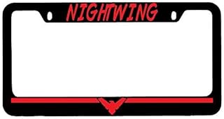 Black metal license plate frame with Clustersnn Nightwing (Red) logo, Super Hero theme 2447.. Affordable convenience is here — shop DIAYTAR Nigeria today.