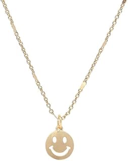 Aurete cute necklace smiling round in golden stainless steel, preppy necklace, happy face design for women and girls, 16 + 2 inches, plated, plated.. DIAYTAR NIGERIA puts thousands of products at your fingertips with affordable prices and delivery within a week.