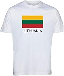 Lithuania flag t-shirt with name of the country (m, w), w, l.. DIAYTAR NIGERIA brings the marketplace to your screen with affordable products delivered in 5-8 days.