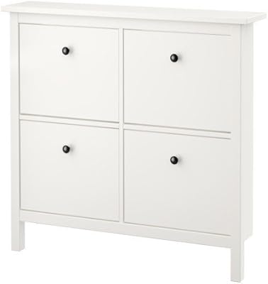 Ikea Hemnes shoe cabinet with 4 white compartments (107 x 101 cm).. From checkout to your doorstep in less than a week — DIAYTAR Nigeria.