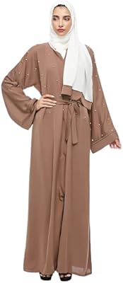 Nida Fashion Abaya open on the front with pearls, long sleeves, long evening dress for women, Islamic party outfit of Samira.. Your complete e-commerce destination, DIAYTAR NIGERIA combines variety with budget-friendly nationwide shipping.