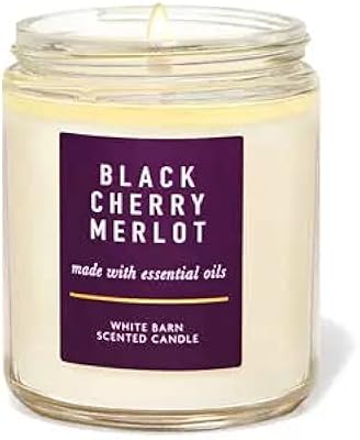 Candle with unique wick White Barn Bath & Body Works with scented oils, 7 OZ - Many perfumes! (Merlot Cherry Black).. Save more, wait less — DIAYTAR Nigeria delivers faster than ever.