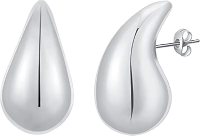 Thick earrings for women, light hollow hollows in the shape of tears, hypoallergenic earrings, fashionable jewelry for women and girls.. DIAYTAR NIGERIA: Where value shopping meets reliable 5-8 day delivery across the nation.