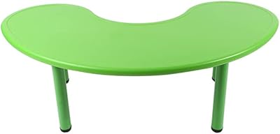 Plastic curved table for children with moon pattern, adjustable fixed lift and learning green color.. DIAYTAR NIGERIA revolutionizes online retail with our extensive selection and dependable shipping service.