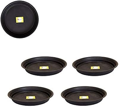 Lower plate / base plate / base plate / robust spylarxtm soaking tray for flower pots - black (6 inches) (4).. DIAYTAR NIGERIA: Your partner in affordable online shopping with reliable 5-8 day shipping nationwide.
