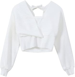 Trionn long sleeve shirts for women, white tight sweater, long sleeves, short knitting, tricotted tricotal high.. DIAYTAR NIGERIA transforms online retail with unbeatable prices and consistent delivery timeframes.