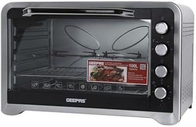 Electric oven geepas Go34027 with convection and roasting, capacity 100 liters, silver.. Your one-click solution to affordable shopping, DIAYTAR NIGERIA delivers quality products nationwide.