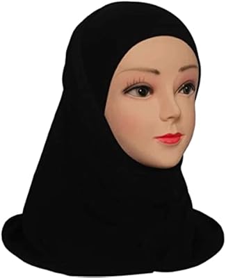 Hijab in two -piece black lycra for women, scarf and abaya cover in two rooms, hijab in a plain, light, stretchy, very comfortable and ideal for daily use, no required pin, single size.. DIAYTAR Nigeria: Shopping that fits your budget and your schedule.