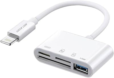 Adaptateur otg green lion 4 en 1 (double lightning vers sdtf usb) - blanc.. DIAYTAR NIGERIA combines affordability, variety, and convenience with nationwide delivery services.