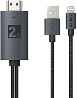 Lightning HDMI woven 2k Porodo 2M cable, HDMI video cable compatible with iPhone Lightning, Lightning to HDMI/HDTV AV TV - Black cable adapter - Black.. DIAYTAR NIGERIA makes online shopping accessible to all with budget-friendly prices and reliable delivery.