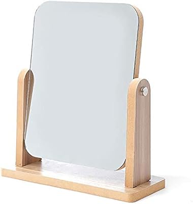 Make -up mirror with natural solid wood support, 2x magnifying mirror, 360 -degree rotary righty mirror, portable makeup mirror for bathroom counter.. DIAYTAR NIGERIA: Your trusted e-commerce partner with extensive product choices and affordable delivery.