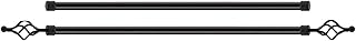 Adjustable curtain rod with new Roman style, double metal rod for window treatment (black, 110-200 cm).. DIAYTAR NIGERIA delivers affordability and convenience to your doorstep within 8 days of purchase.