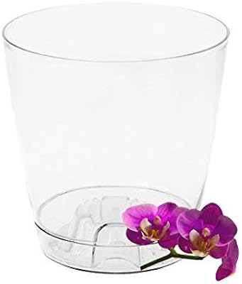 Transparent Garden4u orchid pot with saucer, diameter 13 cm (white).. Your shopping journey simplified with DIAYTAR NIGERIA's vast selection and budget-friendly shipping.