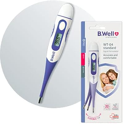 Bewell WT-04 Standard digital thermometer with flexible waterproof tip Celsius and Fahrenheit.. Your shopping needs fulfilled through DIAYTAR NIGERIA's extensive selection and nationwide delivery.
