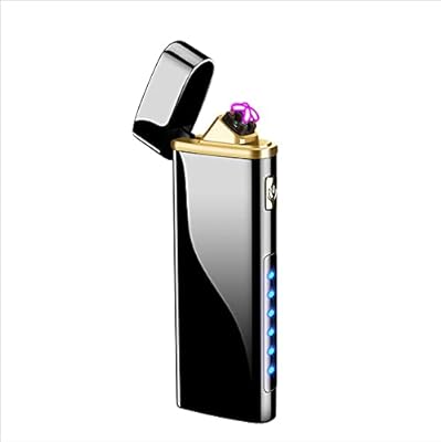 Professional plasma lighter with USB rechargeable torch - flame -free lighter with LED light - Electric windshield lighter - (black).. Unlock access to a wide range of products with DIAYTAR NIGERIA's affordable e-commerce platform.