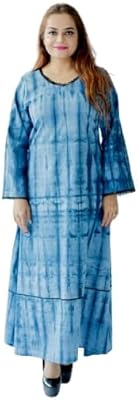 Cute Tie-Dye long summer dress, 100% cotton, blue and white, 36.. Shop without limits at DIAYTAR NIGERIA and receive your purchases at budget prices within the week.