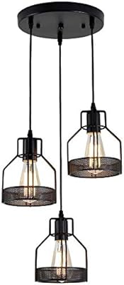 Vintage intelligent industrial suspended shiny shiny ceiling lamp E27 in metal for kitchen room bedroom restaurant corridor coffee, 3 lights, black.. Shop for everything you need at DIAYTAR NIGERIA, with budget-friendly prices and quick delivery.