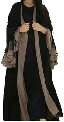 Samira Fashion Abaya in black and brown with long sleeves inside, evening abayas for women, Islamic party clothes, Burkha Hijab.. DIAYTAR NIGERIA combines affordability with convenience, delivering your purchases within 5-8 days.