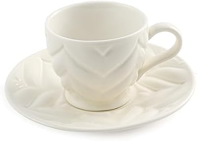 Set of 12 coffee cups and pink saucers, 1919, broken white, RF-215.. DIAYTAR NIGERIA makes online shopping accessible to all with budget-friendly prices and reliable delivery.