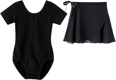 The White Shop Set of short -sleeved ballet clothing for girls with dance skirt and dance/black tights/110.. DIAYTAR NIGERIA: Where shopping is affordable, selection is vast, and delivery is always reliable.