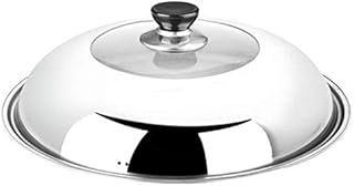 Stainless steel saucepan cover, pan -shaped glass, transparent, versatile lid, potato lid, 32 cm, 34 cm (32 cm).. Your everyday shopping solution, DIAYTAR NIGERIA offers variety and value delivered within 8 days.