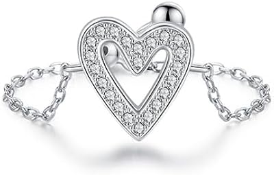 Sterling 925 Silver Silver Ring with Brilliant Heart -shaped Zircony for Women.. DIAYTAR NIGERIA: Where shopping meets satisfaction with affordable prices and prompt delivery services.