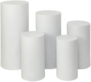 Metal foot display for parties, weddings and birthdays, set of 3, white (5 pieces).. Experience budget-friendly shopping at DIAYTAR NIGERIA, Nigeria's premier online marketplace with quick delivery.