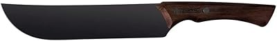 Churrasco black tramontina steak knife with black stainless steel blade and 8 inch wooden handle.. DIAYTAR NIGERIA: Connecting every Nigerian with quality products at prices everyone can afford.
