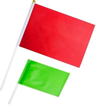 Pack of 2 small red and green flags with wooden stick for construction, party, school, sports club, international celebration and more... DIAYTAR NIGERIA delivers affordability and convenience with every purchase, shipped within the week.