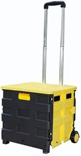 Folding shopping cart of 35 kg yellow and black | portable on casters to do.. Shop without boundaries at DIAYTAR NIGERIA, offering affordable products with convenient delivery times.