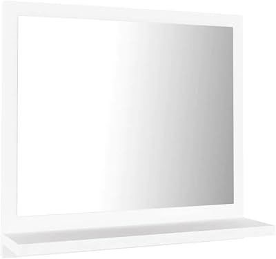 Vidaxl Mirror of united rectangular bathroom, modern setting, wall, toilets, interior furniture, engineering wood, white.. Need something fast? Order it now from DIAYTAR Nigeria.