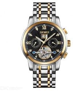 Skmei M029 Automatic Mechanical Turbillon watch in stainless steel (black).. Browse, shop, and receive — DIAYTAR Nigeria keeps it simple.