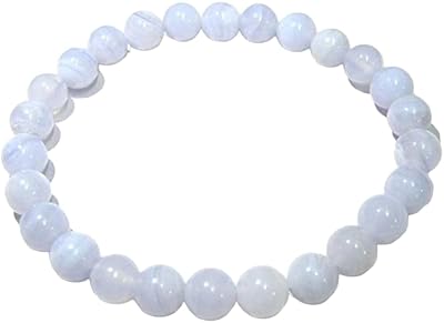 Beautiful precious stone of lace blue agate, round power bracelet, fashionable jewelry, gift for men and women, wicca energy, healing crystal, throat chakra, health, wealth, accessory made by hand, success.. Shop with purpose at DIAYTAR NIGERIA, where your money goes further and delivery is always prompt.