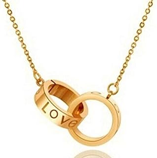 Necklace with pendant in the shape of small and large love rings.. Every order, every item — DIAYTAR Nigeria delivers fast and reliably.