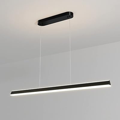 Modern linear island chandelier with single table LED strip of table.. DIAYTAR NIGERIA: Where countless products meet affordable prices and reliable nationwide shipping.