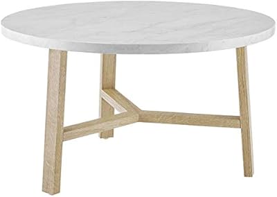 Walker Edison Modern Round Coffee Table in the middle of the century for the Salon Storage Support.. Browse endless categories on DIAYTAR Nigeria — your items delivered in just days.