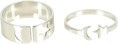 Assorted rings for couples, best friends, friendship rings for women and men, star and moon couple ring for him and adjustable open rings, set of silver hug rings, small, small.. DIAYTAR NIGERIA: Your affordable shopping destination with thousands of products delivered in days.