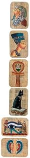 Egyptian papyrus magnets - set of 6 - matching models - 5 cm x 7.6 cm - made in Egypt.. DIAYTAR NIGERIA transforms dreams into deliveries with our affordable prices and 5-8 day shipping.