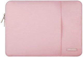 Waterproof polyester laptop cover with vertical mosiso vertical pattern with pocket, 13 inch pink.. DIAYTAR Nigeria: Great value, fast delivery, and endless options.