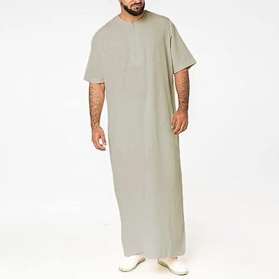 Islamic caftan for men with short sleeves and round neck, Abaya Jubba design, relaxed dress from Dubai and Saudi Arabic, S-5XL size.. DIAYTAR NIGERIA: Simplifying access to thousands of products with affordable nationwide shipping.